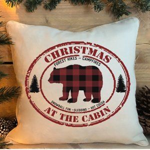 Christmas Pillow Cover, Brand New, Made to Order, Christmas Cabin